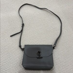 BOTKIER NEW YORK Waverly Leather Crossbody Purse‎ Gray Grommet Silver Shoulder